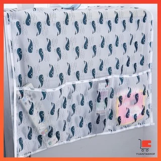 ผ้าคลุมตู้เย็น กันน้ำและกันฝุ่น มีช่องเก็บของสองข้าง ล้างน้ำได้ Refrigerator Cover with Pocket