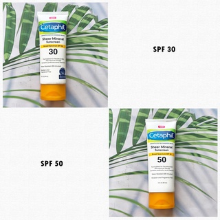 69% OFF Sale!! EXP:12/22-02/23 (Cetaphil®) Sheer Mineral SPF30 or 50 for Sensitive Skin 89ml ครีมกันแดด ผิวหน้าและผิวกาย