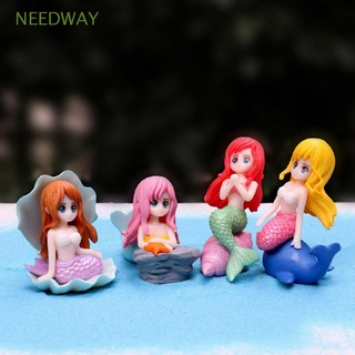 Needway ตุ๊กตานางเงือก ขนาดเล็ก สําหรับตกแต่งสวน 4 ชิ้น