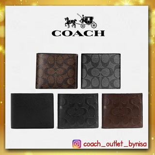 COACH F75371  F74993 COMPACT ID WALLET IN SIGNATURE CROSSGRAIN LEATHER