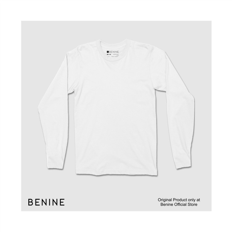 Benine Plain T-Shirt / Premium Distro T-Shirt / เสื้อยืดผู้ชายและผู้หญิง / แขนยาว / สีดํา / สีขาว