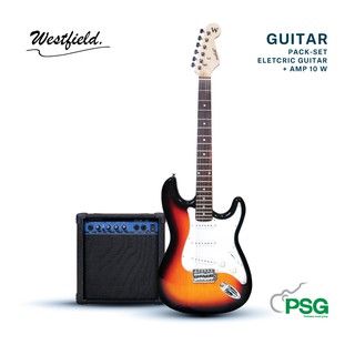 WESTFIELD GUITAR PACK-SET ELETCRIC GUITAR + AMP 10 W ( สีซันเบิร์ด )