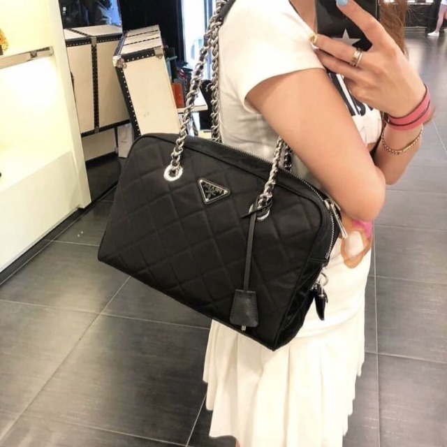 prada tessuto nylon chain bag