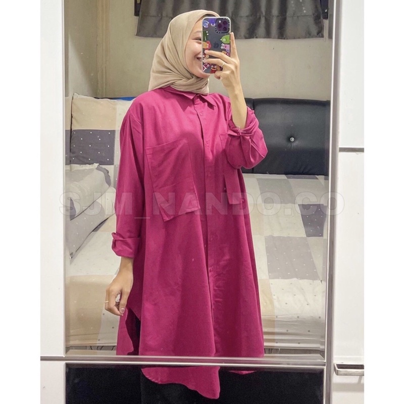 Katun Sjm Tunic NAILA FUSCHIA กระเป๋า TWO ซิป TWO POUNTCH PREMIUM ผ้าฝ้ายวัสดุนําเข้าคุณภาพ 018 772