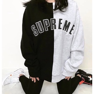 Supreme เสื้อกันหนาวคอกลมแขนยาวผ้าฝ้ายปักลาย