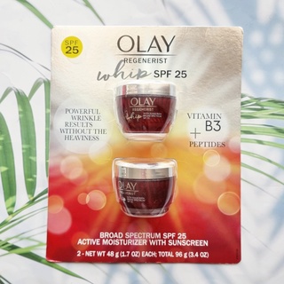 (Olay®) Regenerist Whip With Sunscreen SPF 25, 48g โอเลย์ มอยส์เจอไรเซอร์ บำรุงผิวหน้า ผสมกันแดด