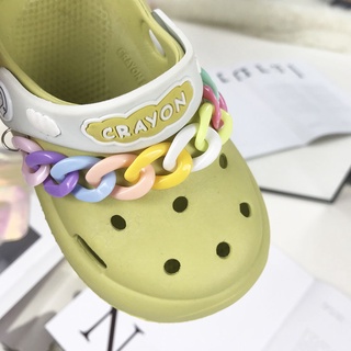 สายโซ่อะคริลิค สีรุ้ง เครื่องประดับ สําหรับตกแต่งรองเท้า Crocs Jibbits