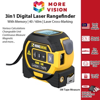 3 in 1 Laser Rangefinder With Memory 60m 40m 5m Measuring Tape Distance Meter Ruler LCD Measure Display Measurement Area