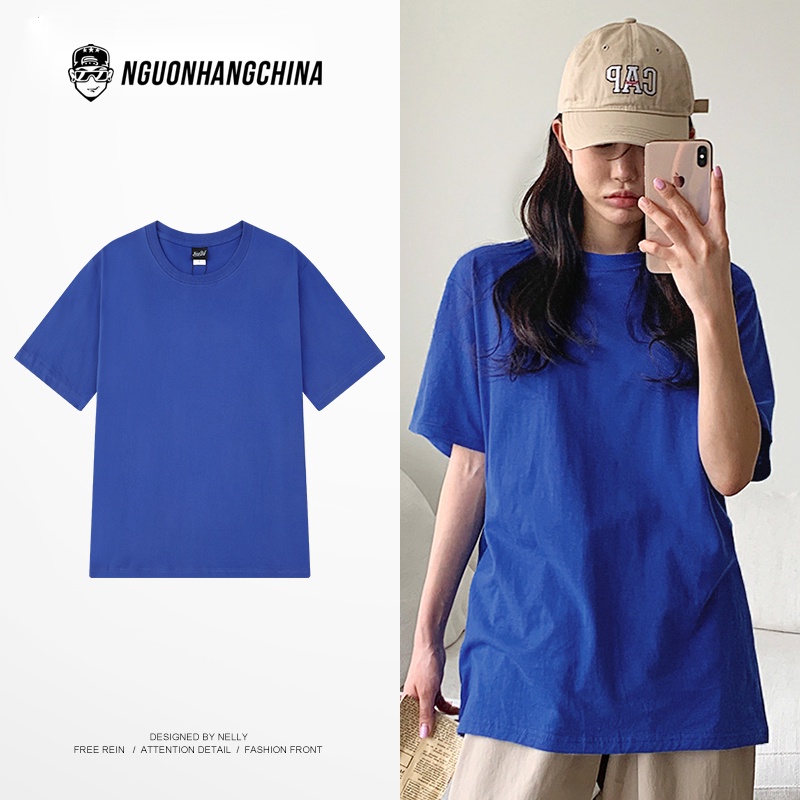 Nelly Heybig เสื้อยืดแขนสั้นสีกรมท่าธรรมดา