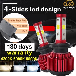 หลอดไฟหน้า ชุดไฟหน้า ไฟตัดหมอกติดรถยนต์ 4300K 6000K 8000K Canbus LED Headlight 16000LM H4 H1 H7 H8 H9 H11 H16 9005 HB3 9006 HB4 2 ชิ้น