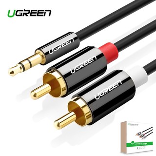 Ugreen 3 . 5 มม. Male To 2rca Male Auxiliary Stereo Y อะแดปเตอร์แยกสายเคเบิ้ลเสียง