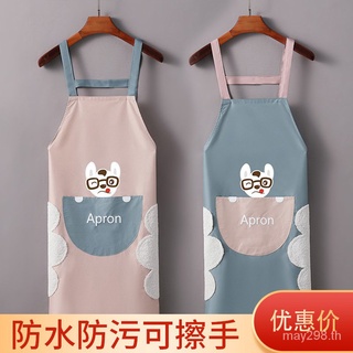 ผ้ากันเปื้อน ผ้ากันเปื้อนผู้หญิง Apron Womens Home Kitchen น้ำยากันเพรียงกันเพรียงมือทำความสะอาดบ้านผ้ากันเปื้อน SL4031