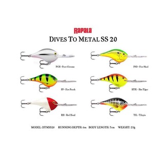 เหยื่อล่อลึก Rapala DTMSS 20