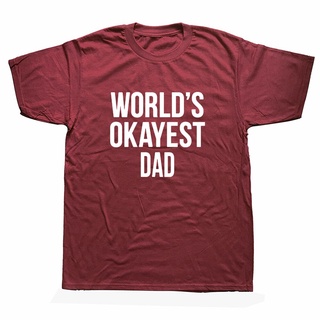 เสื้อยืดวินเทจเสื้อยืดคอกลม แขนสั้น ผ้าฝ้าย พิมพ์ลายกราฟฟิค Worlds Okest Dad สไตล์ฮาราจูกุ สําหรับผู้ชายS-5XL