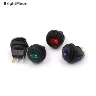 [Brightmoon] สวิตช์โยกเปิด ปิด กันน้ํา ทรงกลม Spst 12V สําหรับรถยนต์ เรือ