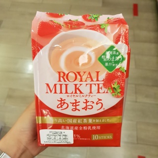 ชานมปรุงสำเร็จ กลิ่นสตรอเบอร์รี่ Nittoh Royal Milk Tea Amaou 140g.