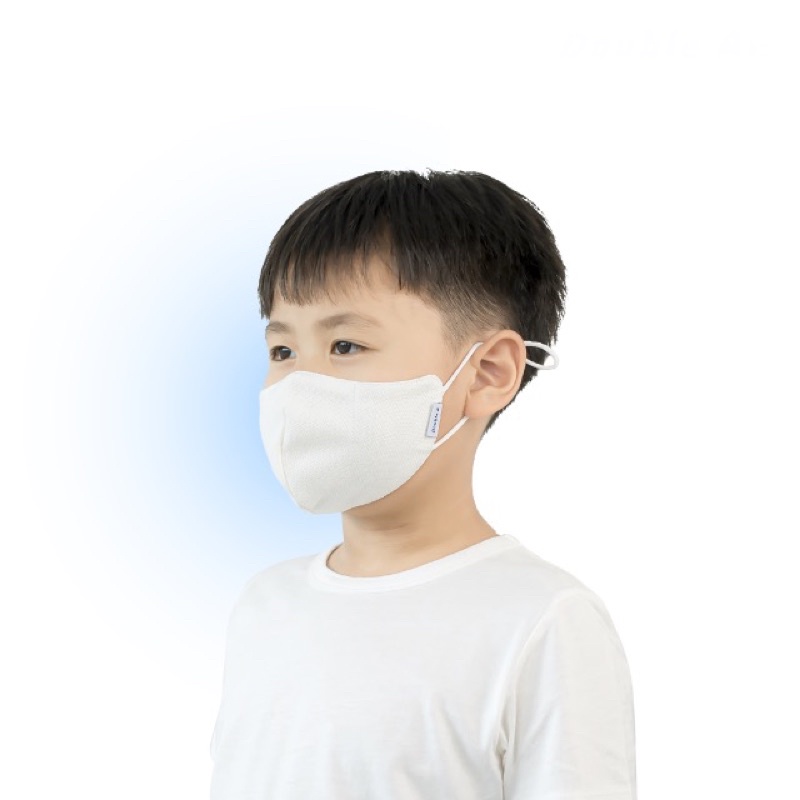 หน้ากากผ้า Double A Care Double Protection Mask ขนาด Kid Size 19×12 cm. สีขาว Off-White
