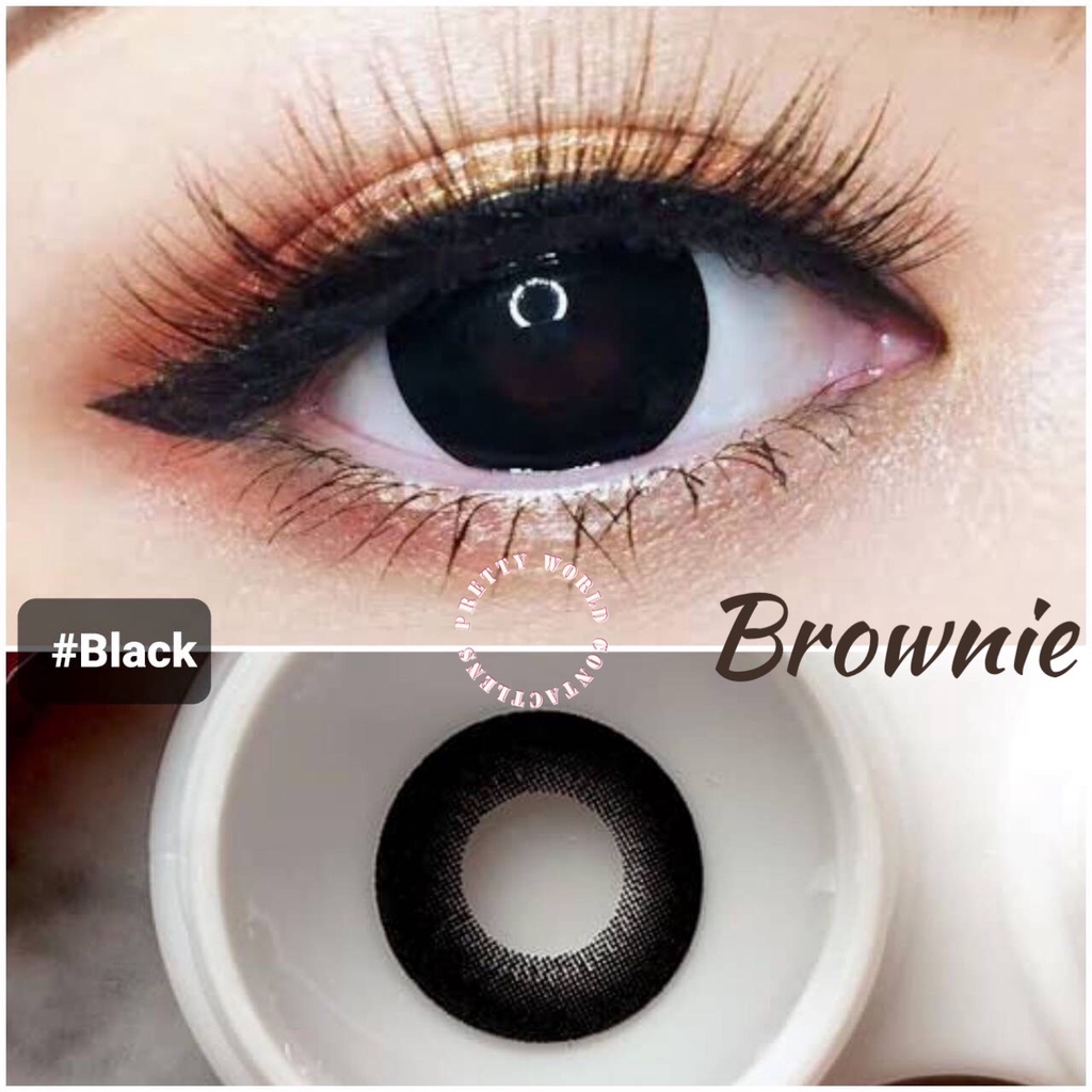 ✨Wink : Brownie Black  สีดำ มินิ / ตาโต แบ๊ว สายตาปกติ ถึง -7.50