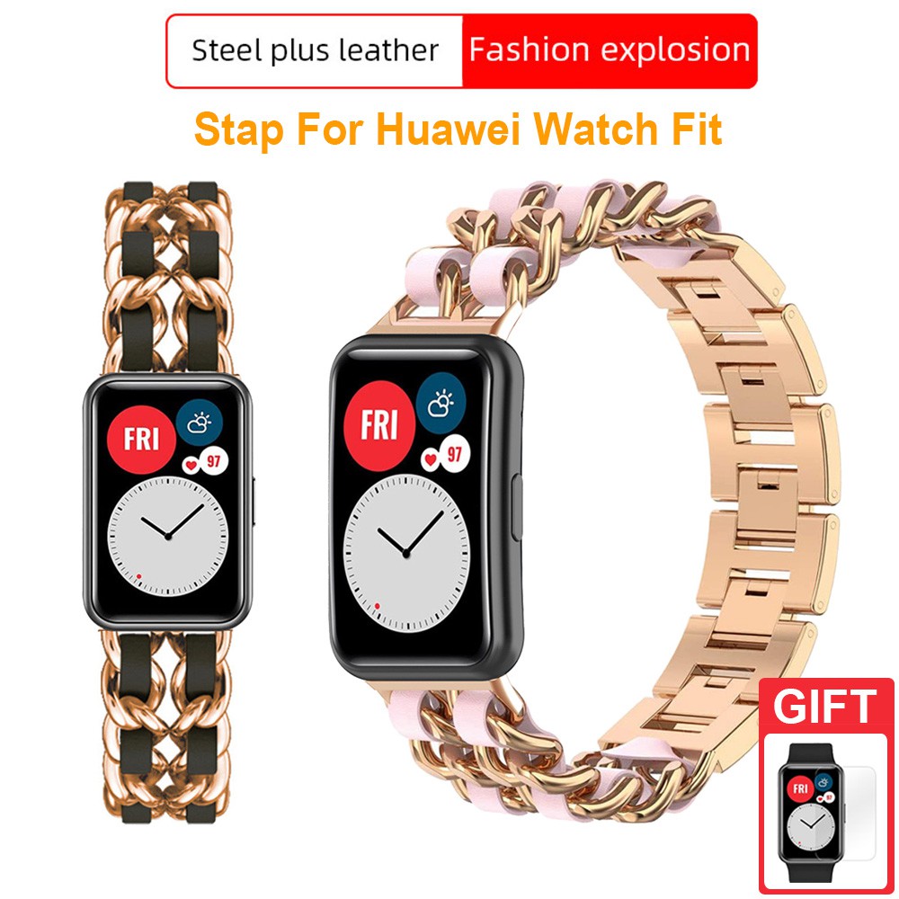 สร ้ อยข ้ อมือสายสแตนเลสหรูหราสําหรับ Huawei Watch Fit 2 3 / Huawei Watch Fit Special Edition