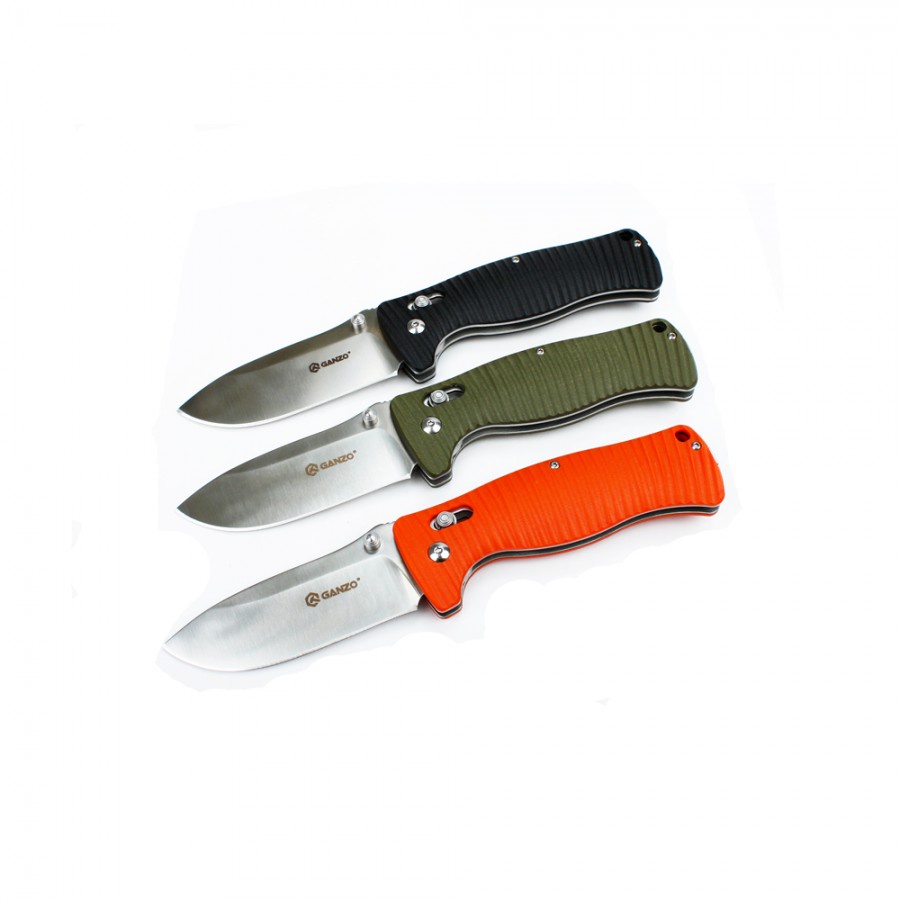 มีดพับ (pocket knife) Ganzo G720 ของแท้ เหล็ก 440C ใบ 3.6" ใบมีดใหญ่ Axis lock มีดแคมป์ มีดเดินป่า E