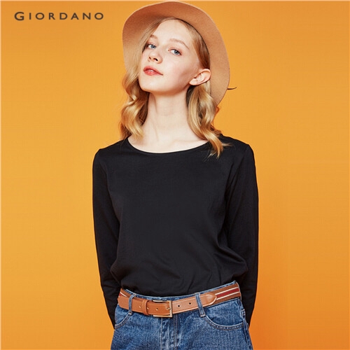 GIORDANO WOMEN Crewneck long-sleeve tee 90329784