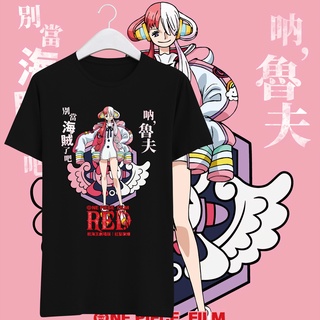 ✔☞▷[S-5XL] Unknown เสื้อยืดแขนสั้น ผ้าฝ้าย 100% พิมพ์ลาย One Piece Film RED Uta Combed 24s แบบหนา