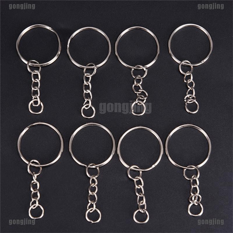 กงจิง❤50 ชิ้น 25 มม. ขัดเงา สีเงิน พวงกุญแจ แยก แหวน พวงกุญแจ โซ่สั้น - รูปที่ 5