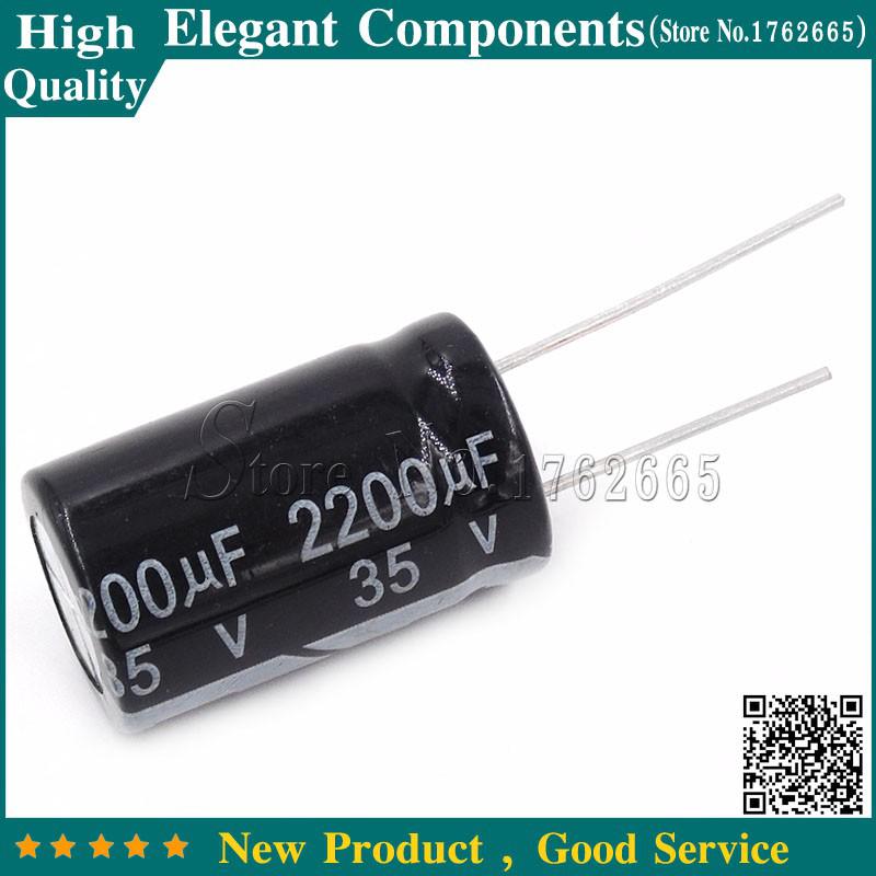 10PCS 35V 2200UF 35 V / 2200 UF Aluminum Electrolytic Capacitors Size 16*25 2200