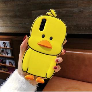 เคสโทรศัพท์ลายการ์ตูนเป็ดสีเหลือง 3D สําหรับ Oppo A31 A5 2020 A9 2020 A3s A12e A5s A7 A12 A52 A92 F9 F11 R9s F3 A77 R11s R15 Pro R17 / Vivo S1 Y19 Y17 Y15 Y12 Y11 V11i V11 Pro V9 Y85 Y81 Y83