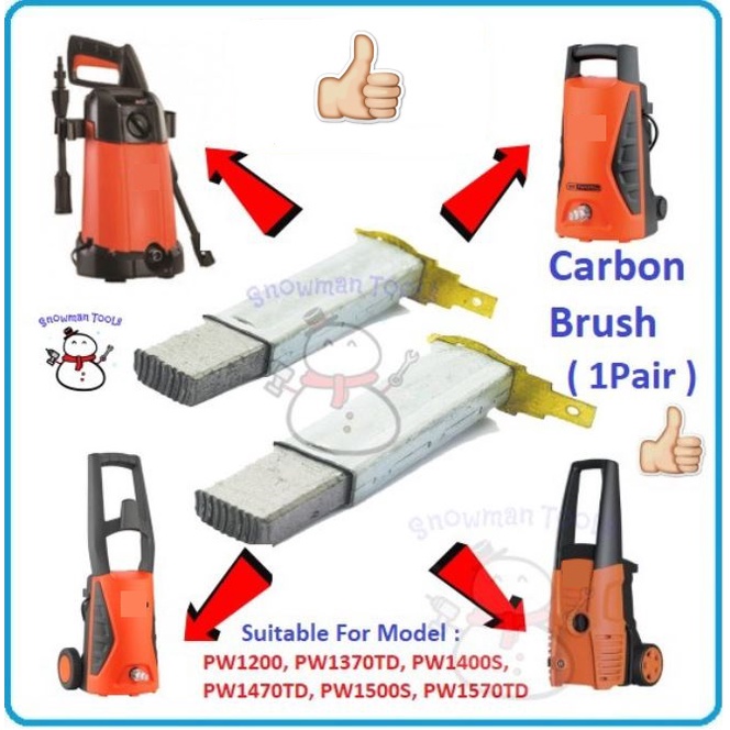 แปรงคาร์บอน BLACK AND DECKER 1004512-06 1 คู่ PW1370TD PW1400S PW1470TD PW1500S PW1570TD PW1200 PRES