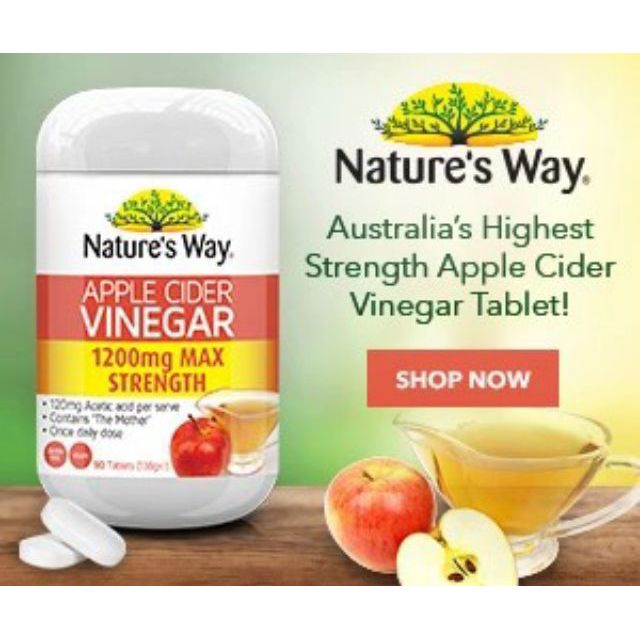 Nature’s way Apple Cider Vinegar แอปเปิลวีเนก้า 90 เม็ด