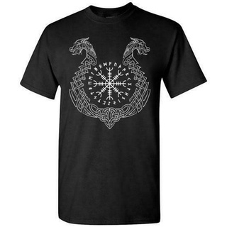 พร้อมส่ง เสื้อยืดแขนสั้น คอกลม ผ้าฝ้าย 100% พิมพ์ลายมังกร Proud Iking Helm Of Awe Odin Alhalla Norse หลากสี แฟชั่นฤดูร้อ