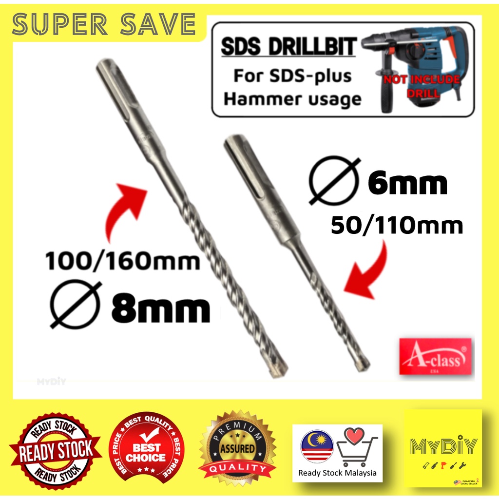 Mata Gerudi Simen Konkrit SDS DRILL BIT ROTARY HAMMER IMPACT DRILL CONCRETE WALL (1PC)