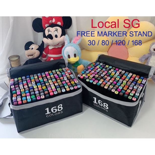 [SG ท้องถิ่น] 30/60/80/120/168 ปากกามาร์กเกอร์เคล็ดลับคู่สีปากกามาร์กเกอร์ที่ใช้แอลกอฮอล์