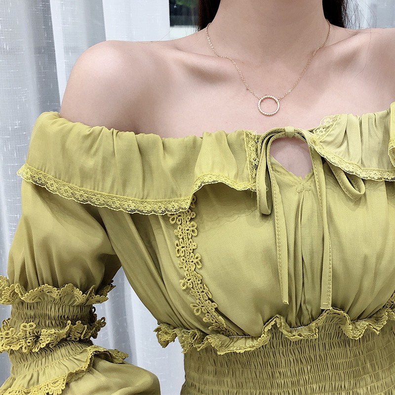 Korean Off-Shoulder Lace Top