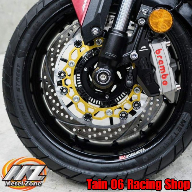 ขาจับปั๊มเบรก Brambo 4 POT ' M4 ' 100 mm ' ใส่จานขนาด 300 mm พร้อมน็อตสแตนเลส / ADV-350 [Metel Zone]