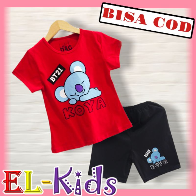 Girls& 39; Clothes / Girls& 39; Suit / Girls& 39; เสื้อยืด 2-10 ปี D&C ของแท้ BTS BT21 Koya Koala