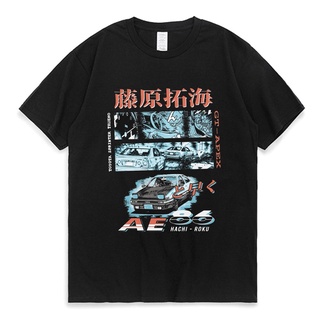 ผ้าฝ้ายคอกลมเสื้อยืดแขนสั้น ผ้าฝ้าย พิมพ์ลายมังงะ Initial D Manga Hachiroku Shift Drift Takumi Fujiwara Tofu Shop สําหรั