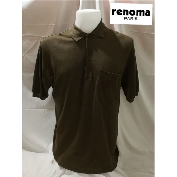 Renoma Paris Brand_2nd hand (BK1) เสื้อโปโลแขนสั้นผ้าฝ้าย ​💯% Made in Italy 🇮🇹 แท้มือสองกระสอบนำเข้า