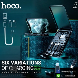 Hoco รุ่น U86 5 In 1 3A สายชาร์จโทรศัพท์มือถือ Micro / Type C สําหรับ Iphone Xiaomi Huawei Android บาง 0.8ซม.