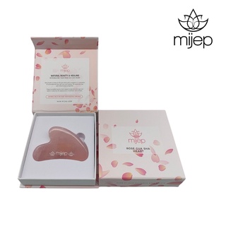 MIJEP Rose Quartz กัวซานวดหน้า Gua Sha - (Heart Shape) 100% Pure Rose Quartz Facial GuaSha, Face Massager Tool.