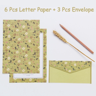 Cartoon Literature Warm Style School Writing Paper&amp;Envelope Set Cute Girl Love Letter Paper