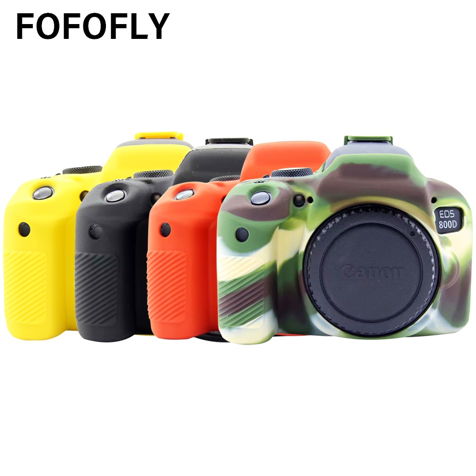 FOTOFLY Camera Bags Case For Canon EOS Rebel T7i/800D Soft Silicone Rubber Case For Canon Kiss X9i Protective Camera Acc