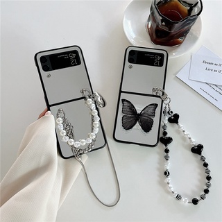 Designed For Samsung Galaxy Z Flip 4 Case Butterfly Mirror Crystal, Anti-Fall Shockproof Protective Phone Cover Z Flip 3 Case Compatible With Galaxy Z Flip 4 5G 2022