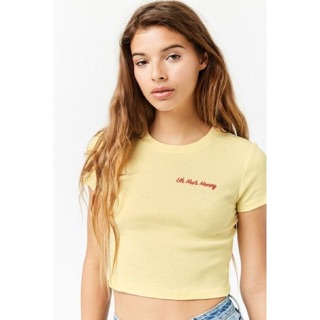 Forever 21 Uh-Huh Honey Graphic Crop สภาพดีมาก