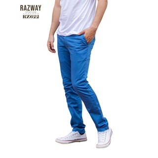 Razway กางเกงชิโน่ ผ้ายืดนุ่ม ทรงกระบอกเล็ก เข้ารูป กางเกงสแลคชาย รุ่น RZ622 Full Colors