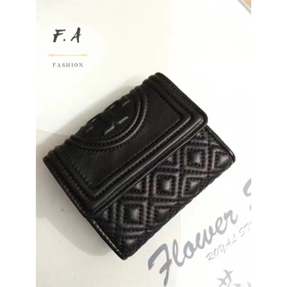 F.A（100％）Tory Burch 172 /กระเป๋าสตางค์สุภาพสตรี/คลิปสั้นสามพับขนาดกะทัดรัด/กระเป๋าใส่เหรียญ/แฟชั่น