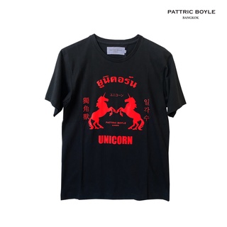 PATTRIC BOYLE / ST / UNICORN LOGO / เสื้อยืด คอกลม แขนสั้น พิมพ์ลาย ยูนิคอร์นโลโก้ แพลททริค บอยลย์  ผ้าฝ้ายแท้