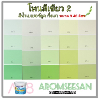 สีน้ำเบเยอร์คูล ออลพลัส ซูเปอร์เซรามิกชิลด์ กึ่งเงา สีเช็ดได้ สีทนร้อน เกรด 10 ปี โทนสีเขียว ชุดที่ 2 ขนาด 9.46 ลิตร