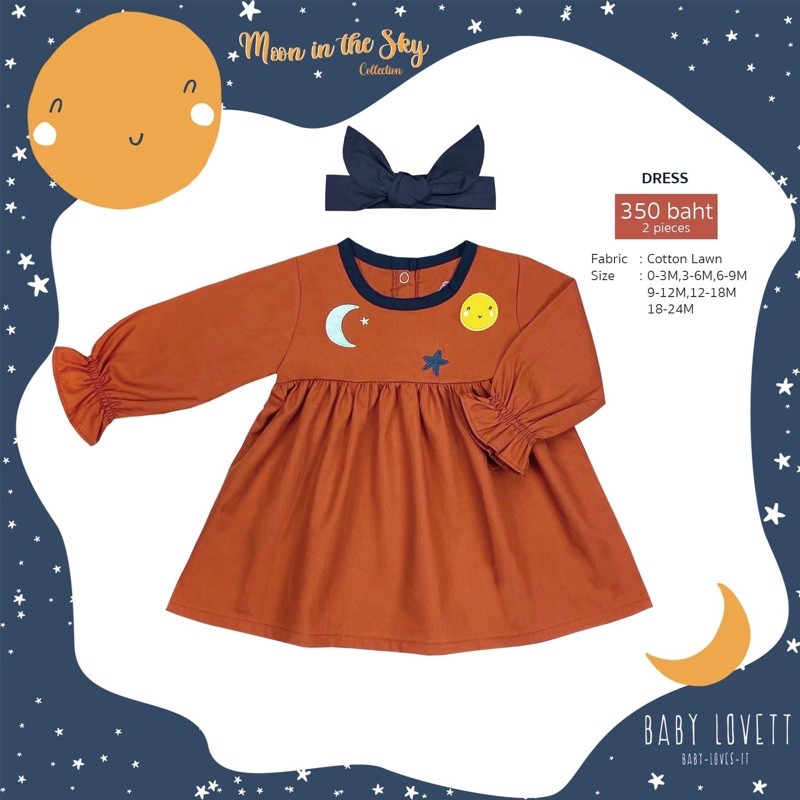 BABY LOVETT  Moon in the Sky Collection  Dress Size 9-12  ของแท้💯ของใหม่‼️